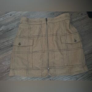 Madewell Windowpane Zip Skirt - Size 8 NWT